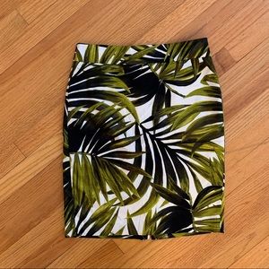 Ann Taylor Tropical Palm Pencil Skirt Sz 4